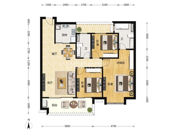 博雅滨江--建面 115m²