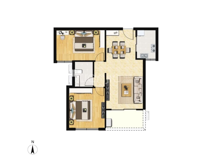 瀚城绿洲--建面 76.42m²