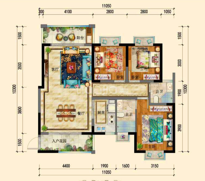 版纳上品--建面 110.92m²