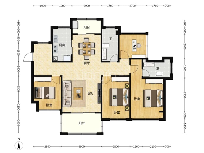 宝悦豪庭--建面 114m²