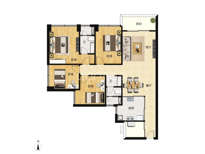 珠江天郦--建面 129m²