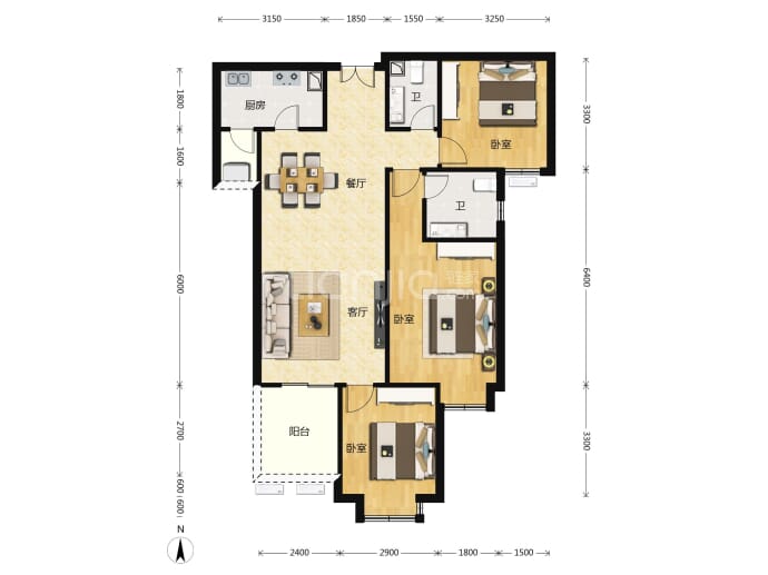 宜昌中心·天宸府--建面 110m²