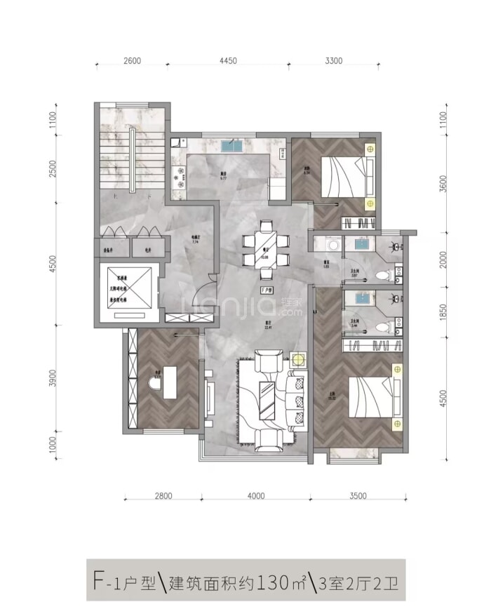 蓝城·睿府书香--建面 130m²