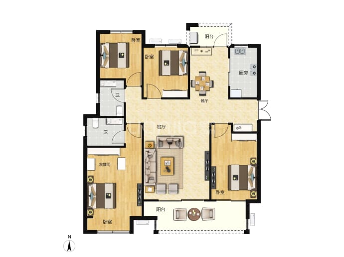 铁建投城发·龙城4室2厅2卫户型图