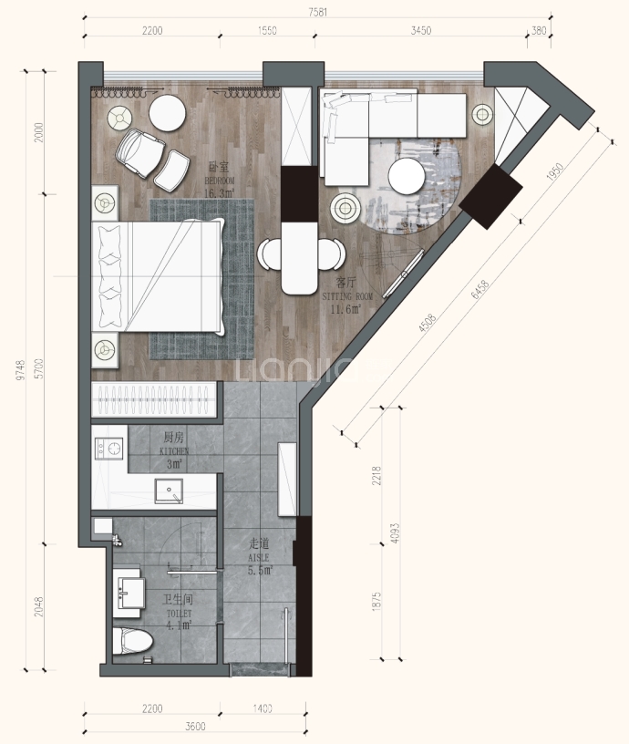 滨江首府--建面 51m²