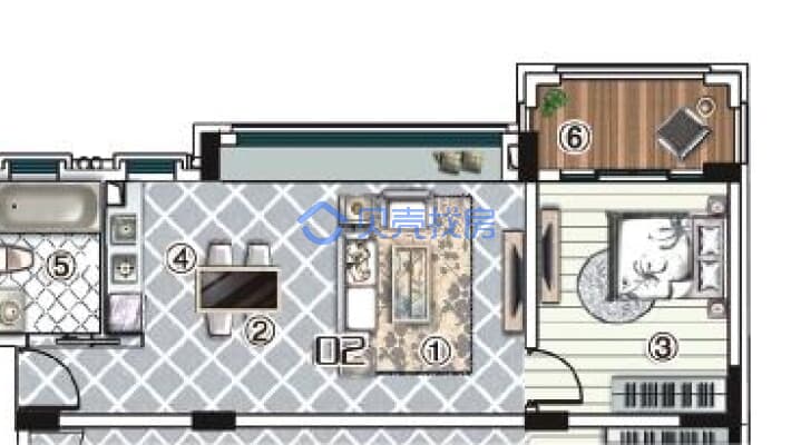 星海传说一房一厅，全新未入住，满五唯一-户型图