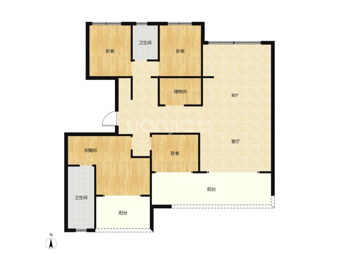 中建·泊悦府4室2厅2卫户型图