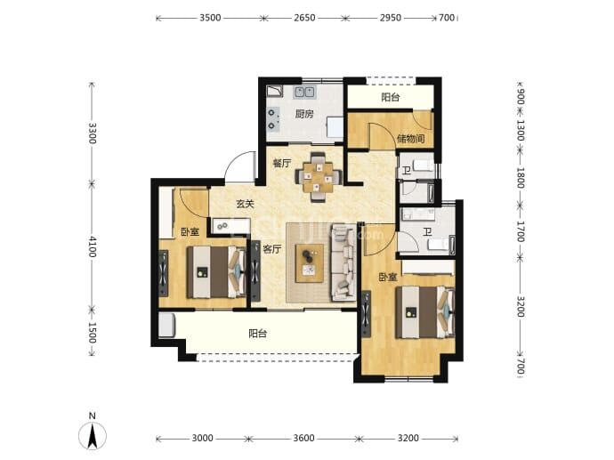 华远碧桂园海蓝城二期--建面 89m²