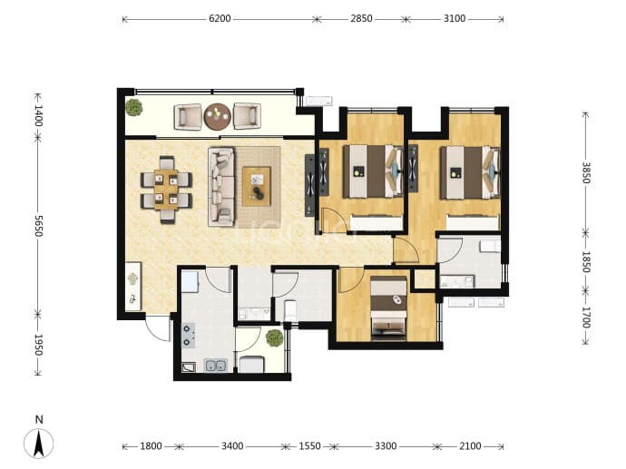 招商雍璟城--建面 94.85m²