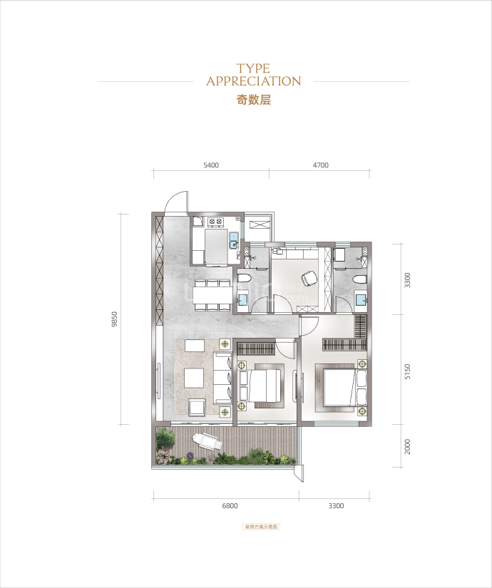 中国铁建·轨交·秦风雅颂--建面 108m²