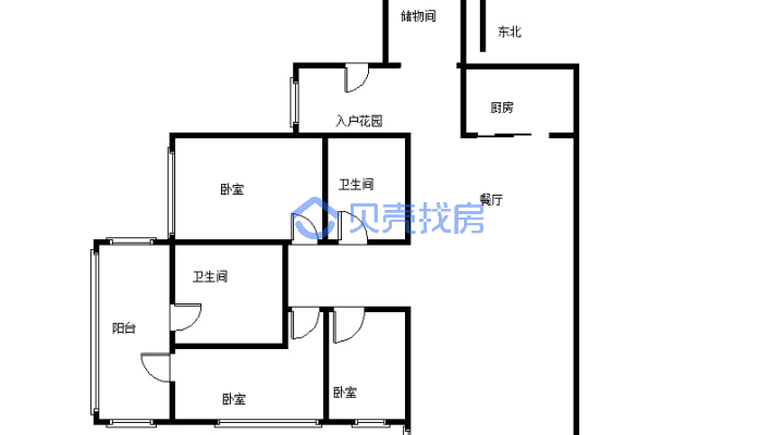 奥园 精装套三双卫 拎包入住  客厅宽敞明亮-户型图