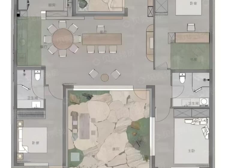 白鹭湾樱花小院3室2厅2卫户型图