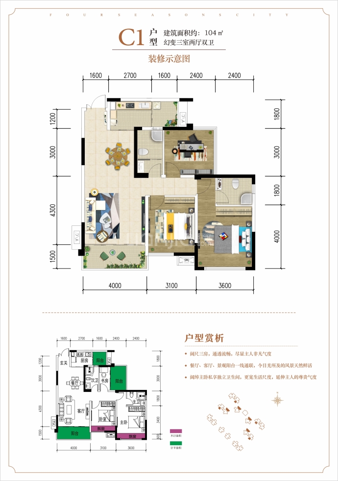 容邦柏润四季城--建面 104m²