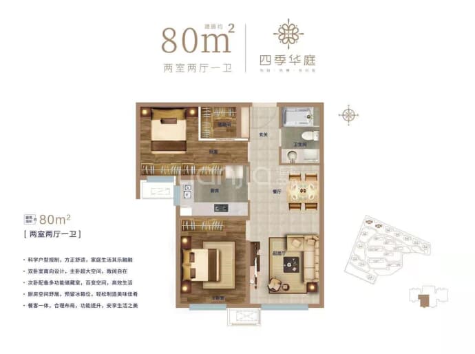 四季华府--建面 80m²