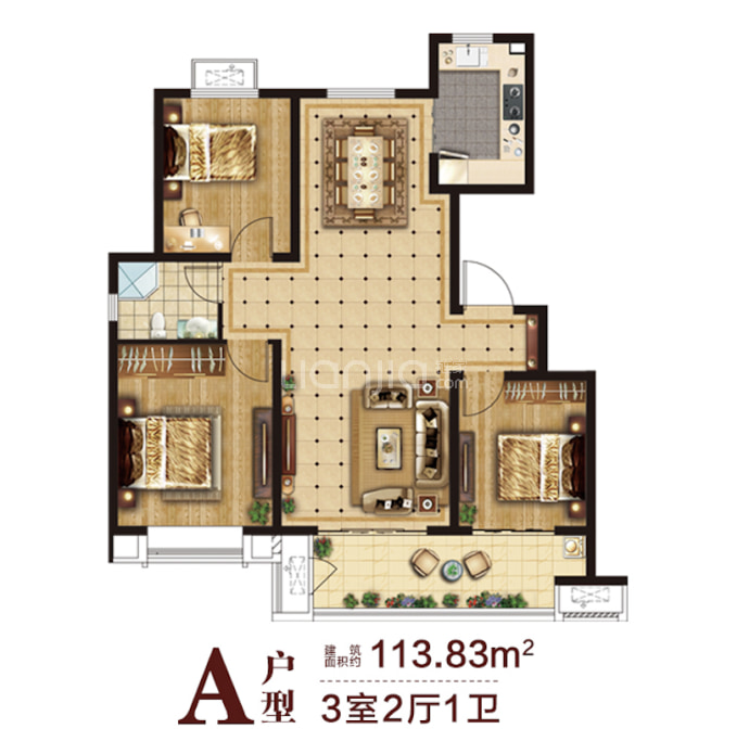 万兴花园--建面 113.83m²