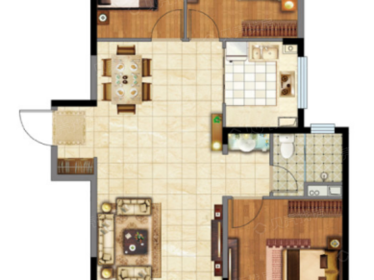 诺德名府3室2厅1卫户型图