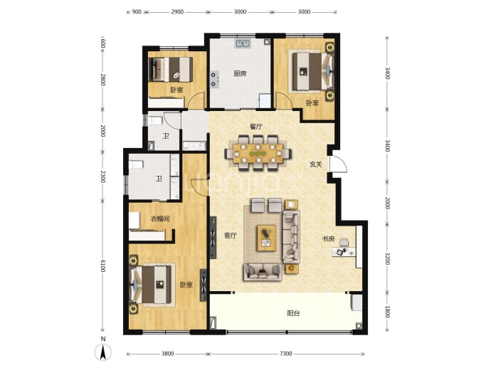 滇池俊府--建面 125m²