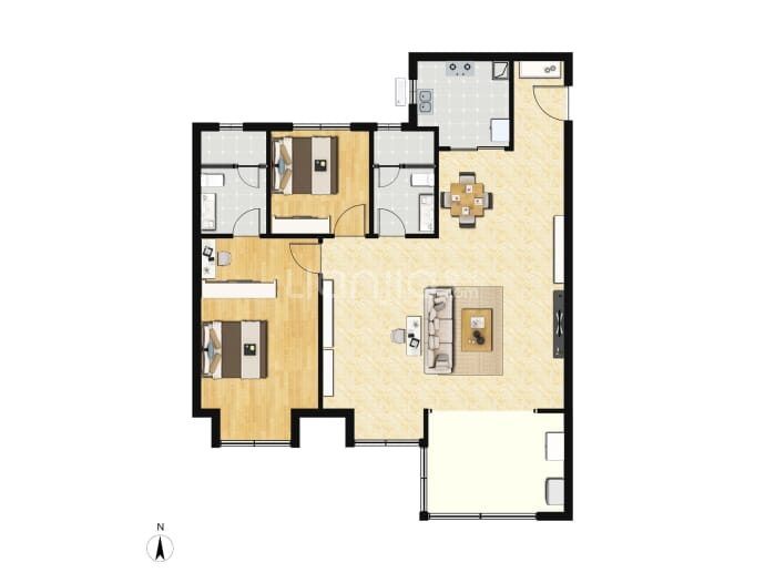 万科大理·拾叁月-海与风--建面 107m²