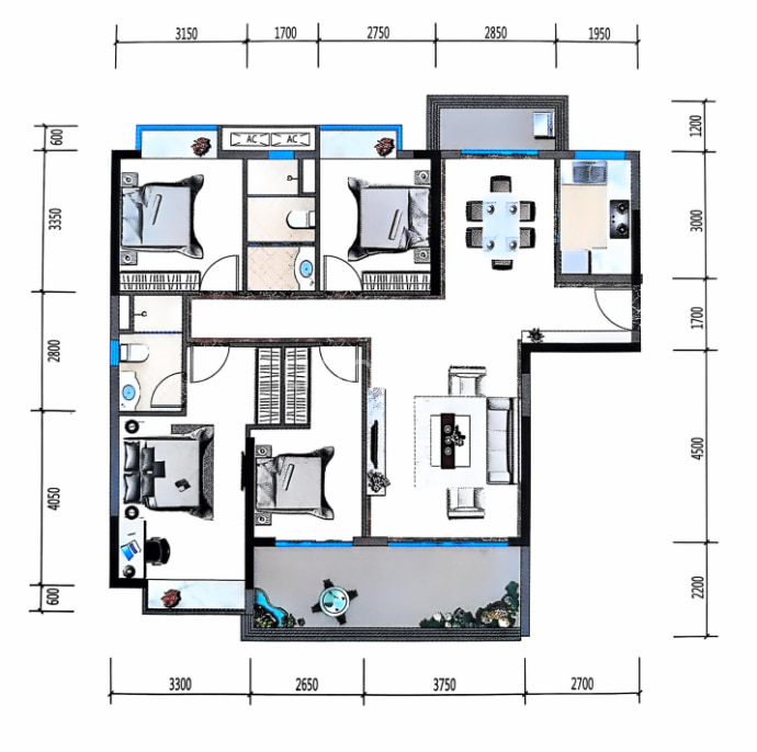 长裕公馆--建面 143.55m²