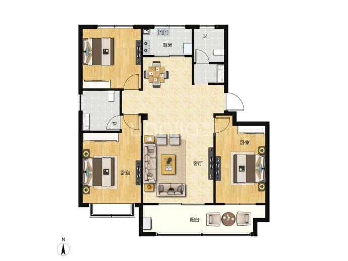 海普·龙泉书院--建面 125.54m²