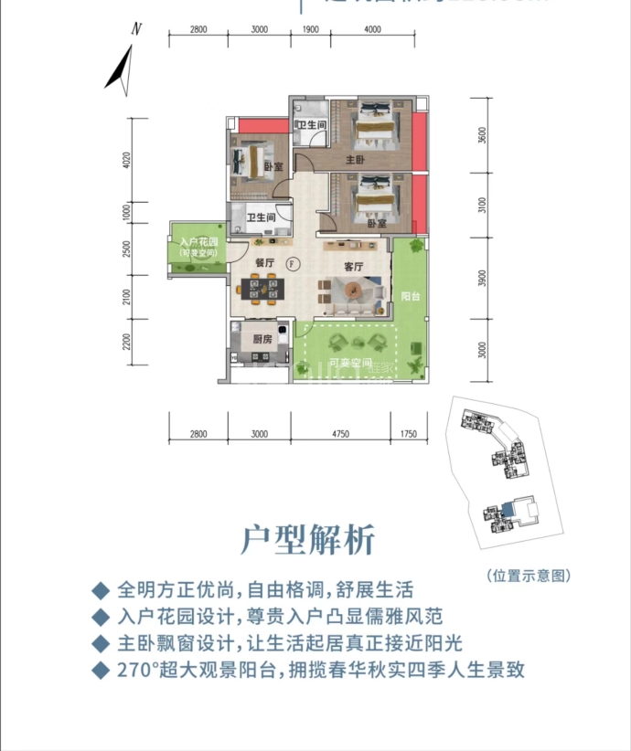 明汇华府--建面 128.98m²