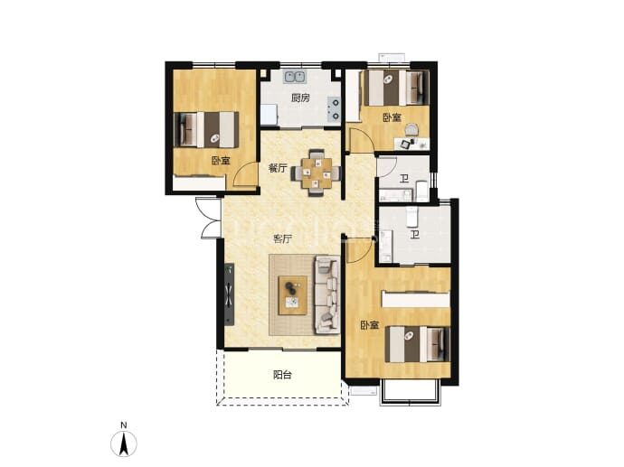 宝鸡高新大都荟--建面 115.44m²