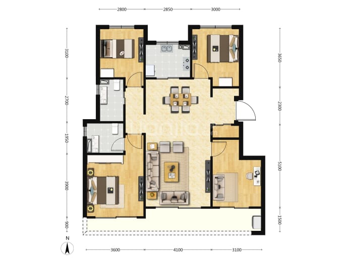 元垄城上园--建面 126m²
