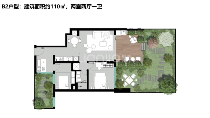 大理半山艾迪--建面 110m²