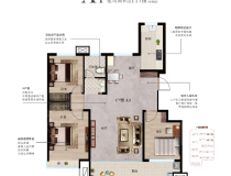 嘉筑3室2厅1卫户型图