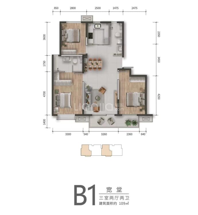 尚璟花园--建面 109m²