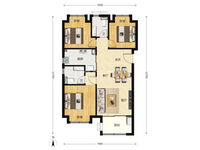 保利清能拾光年--建面 102m²