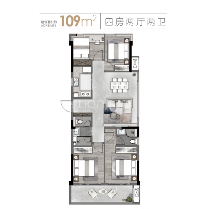 建总云璟未来--建面 109m²