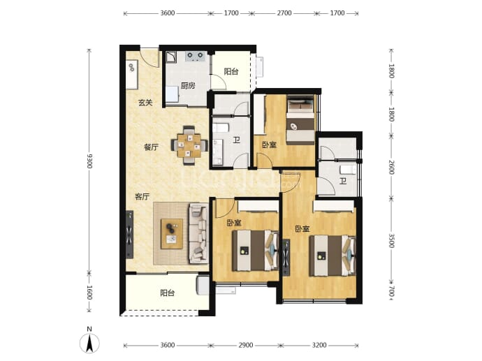 君胜熙珑山--建面 89m²