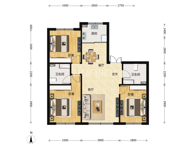 富腾·观天下二期--建面 111m²