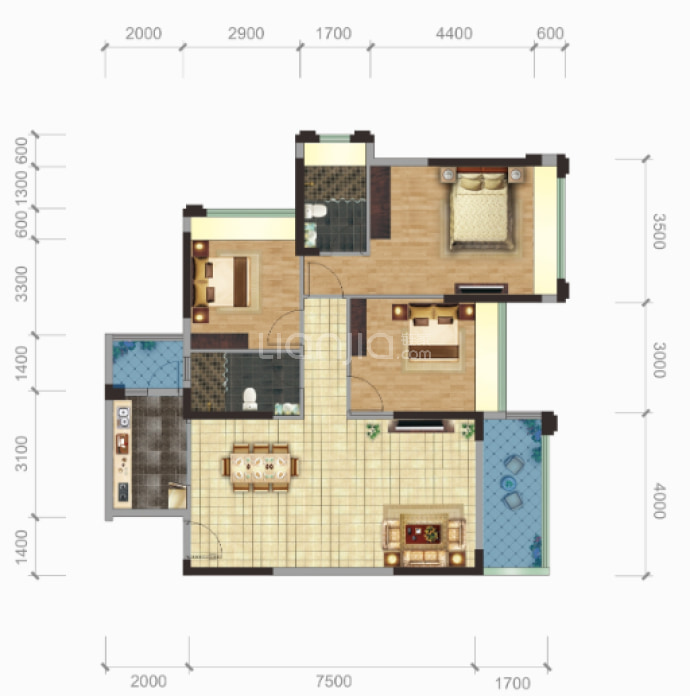 天宝豪园--建面 109.25m²