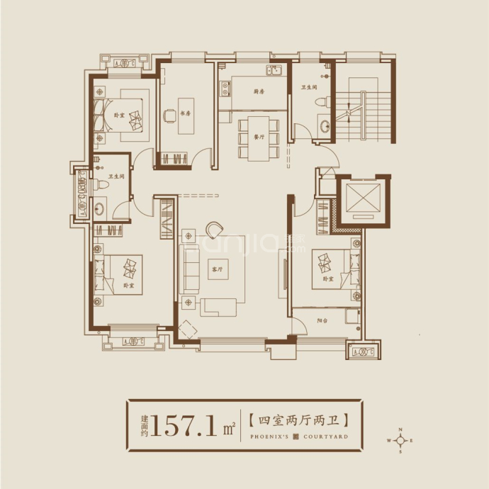 凤栖壹号院--建面 157.1m²