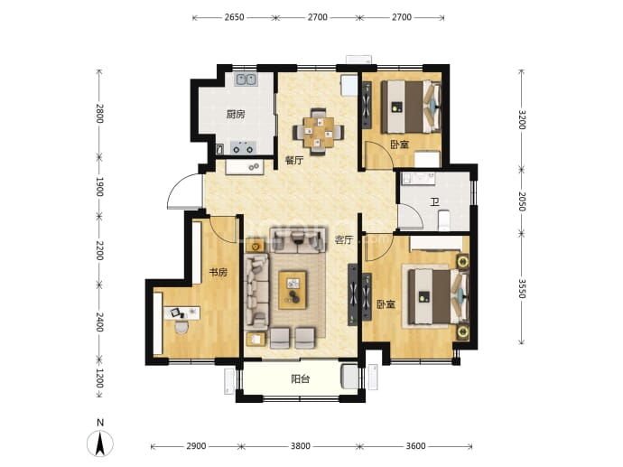 中铁建梧桐苑--建面 106.17m²