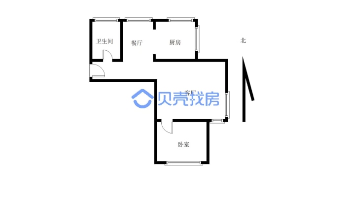 亚兴国际公寓精装修 一室一厅  看房方便-户型图