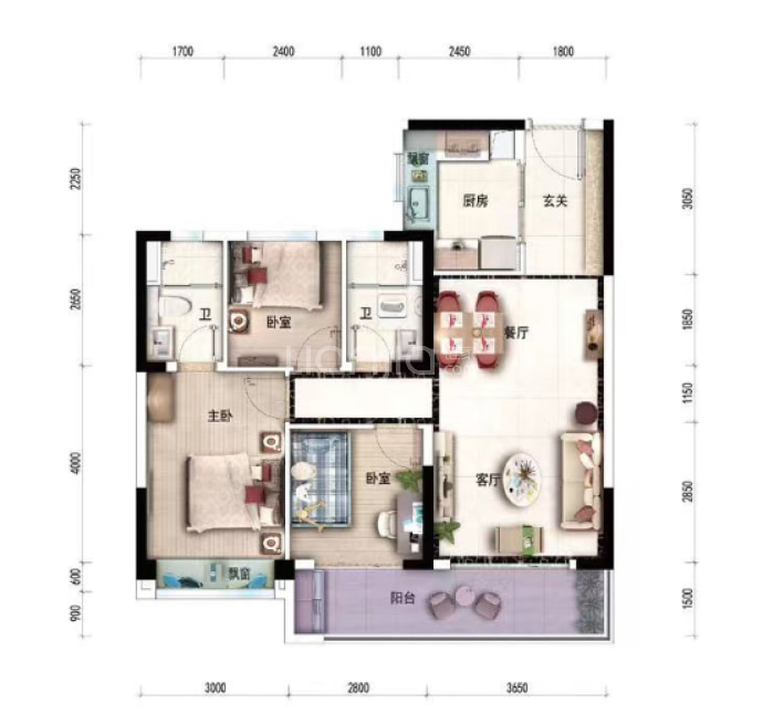 碧桂园珑悦东方--建面 95m²