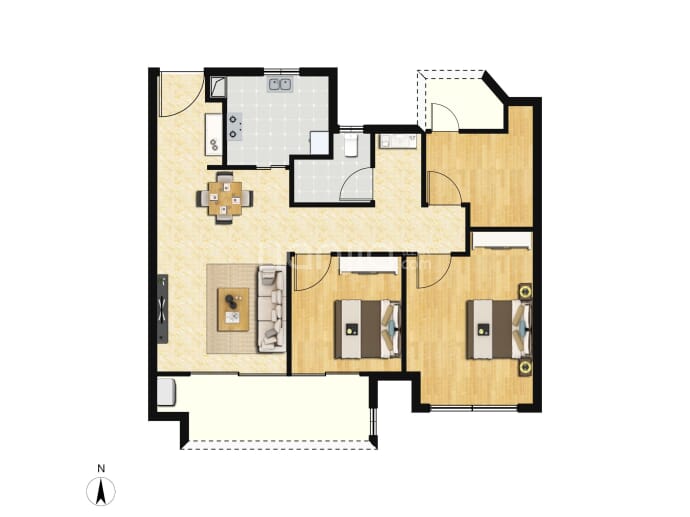 爱情云锦万象--建面 84m²