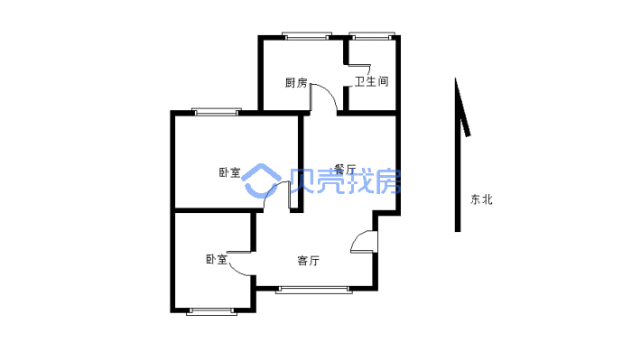 江北气象站宿舍精装2室房东急售-户型图