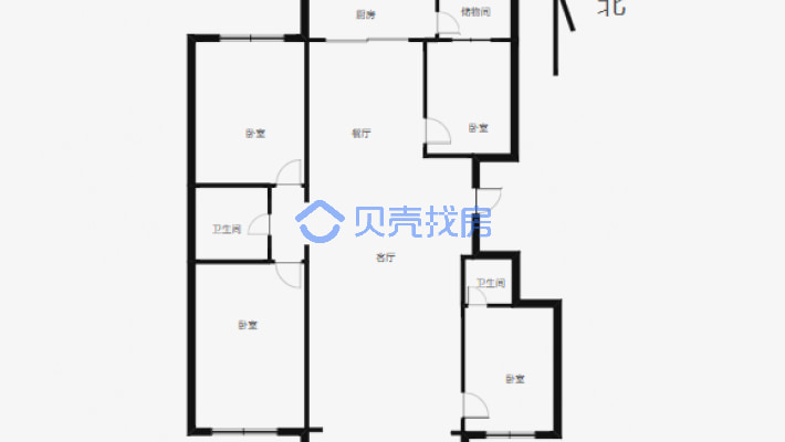 水区 南湖尚苑小区 4室2厅2卫 163.37平米 简装 低楼层-户型图