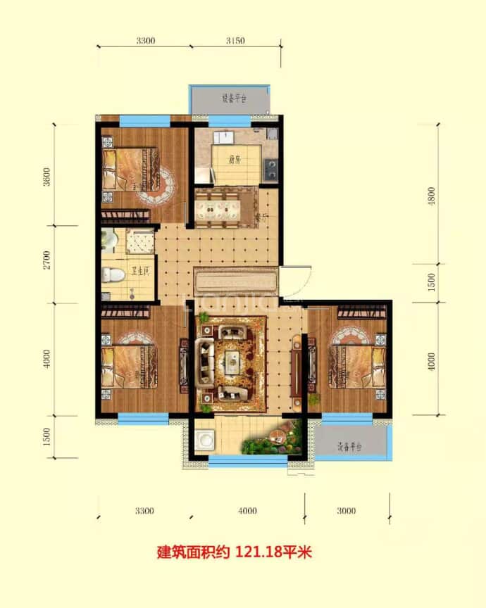 福临名邸--建面 121.18m²