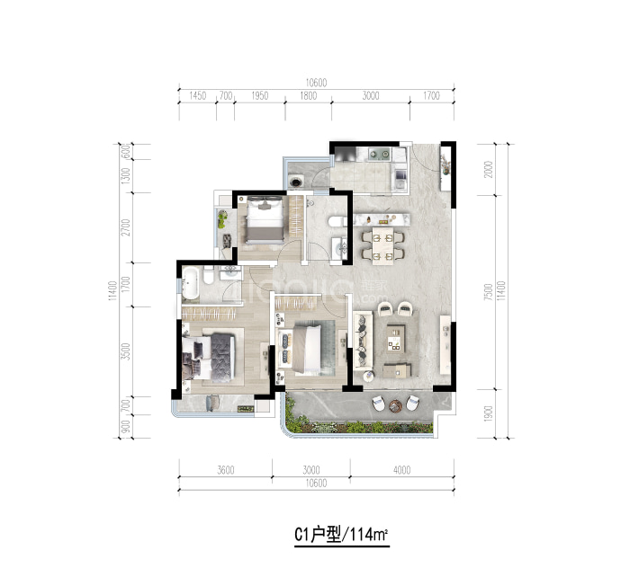 观潮起--建面 114m²