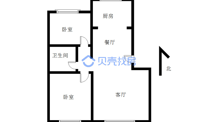 精装修婚房明室明厅精装 两室含车位-户型图