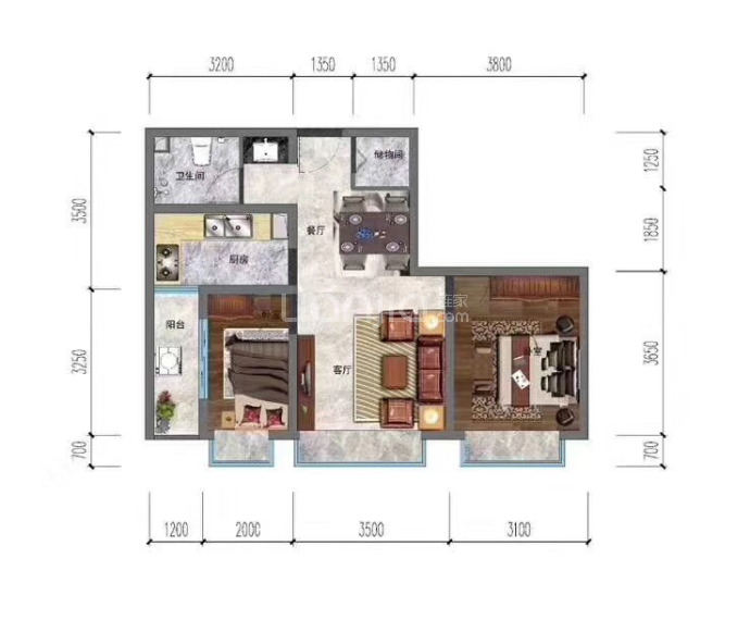 公园里沙河郡--建面 69.99m²