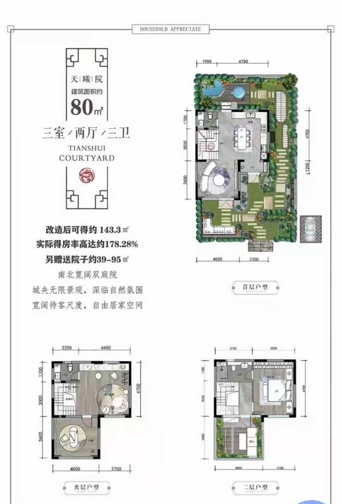 天水南站万达--建面 80m²