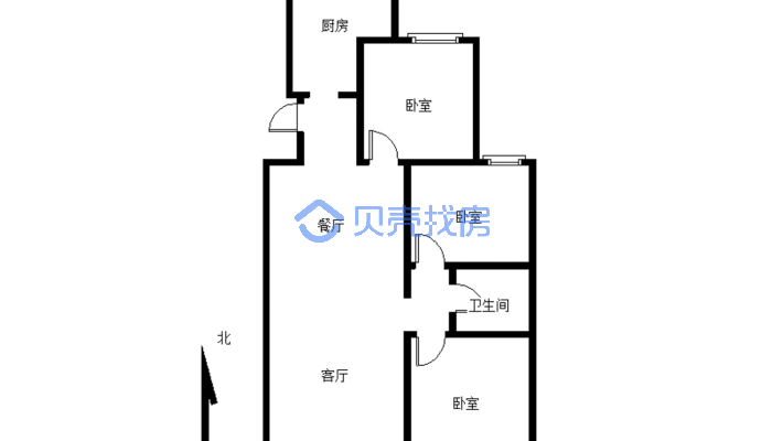 悦棠湾精装修三室 采光视野充足-户型图