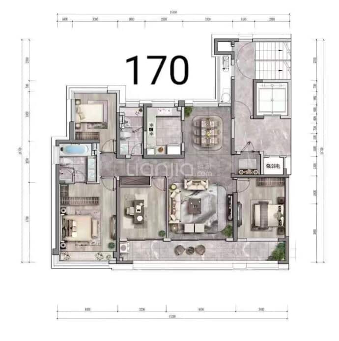 中铁诺德国礼--建面 170m²