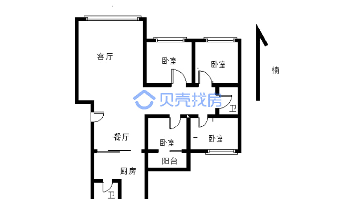 中山生态园 4室2厅 南-户型图